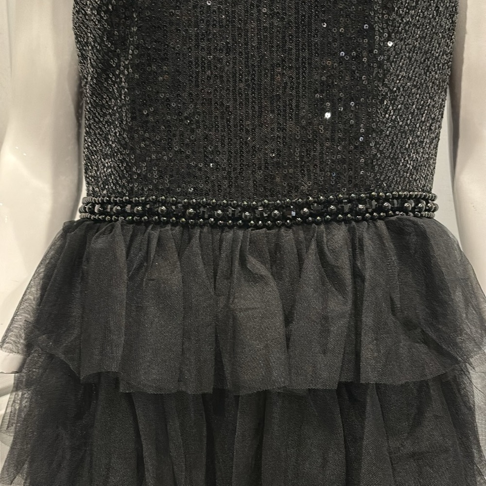 NWOT Mac Duggal ruffle tulle tiered sequin top gown - Picture 5 of 15